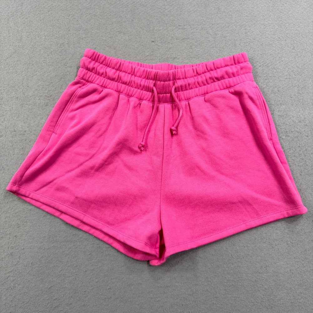 Aeropostale Boyfriend Shorts Women's Large Pink Fleece Lined Mid Rise Lounge Gym